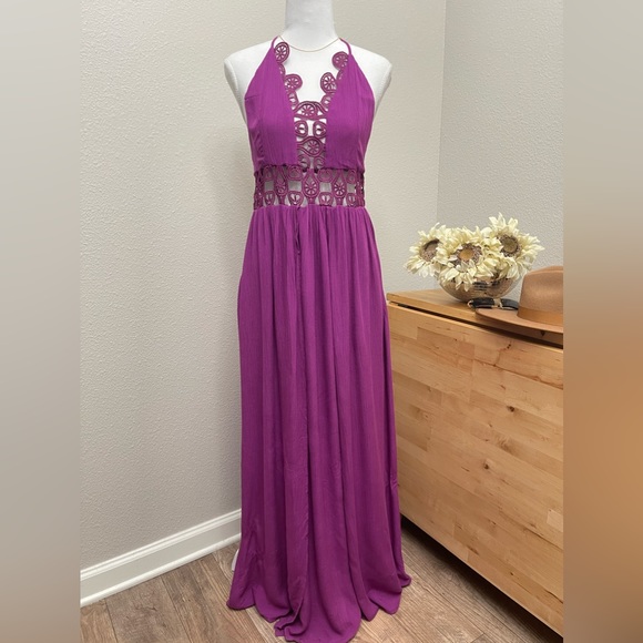 Purple Bohemian Maxi Dress - Picture 1 of 11